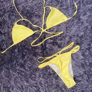 NWOT*Strappy triangle yellow bikini. 3 for $12